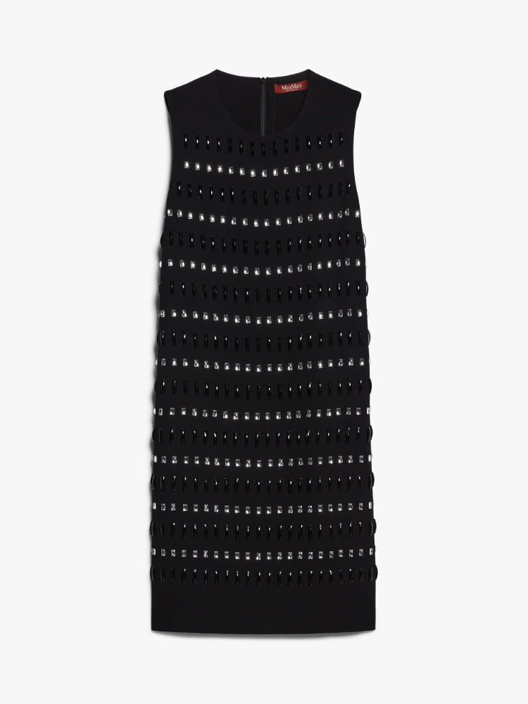 black embroidered cady boxy dress