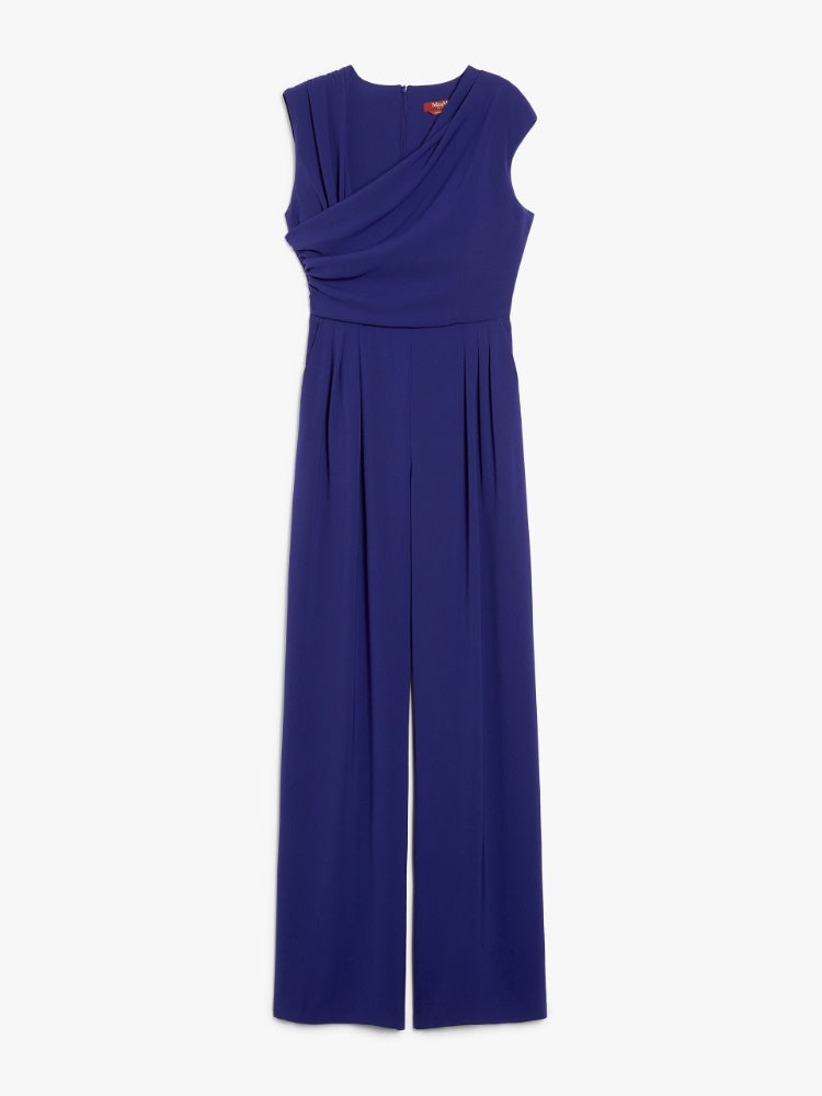 blue purple draped cady jumpsuit