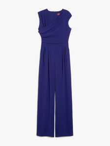 blue purple draped cady jumpsuit