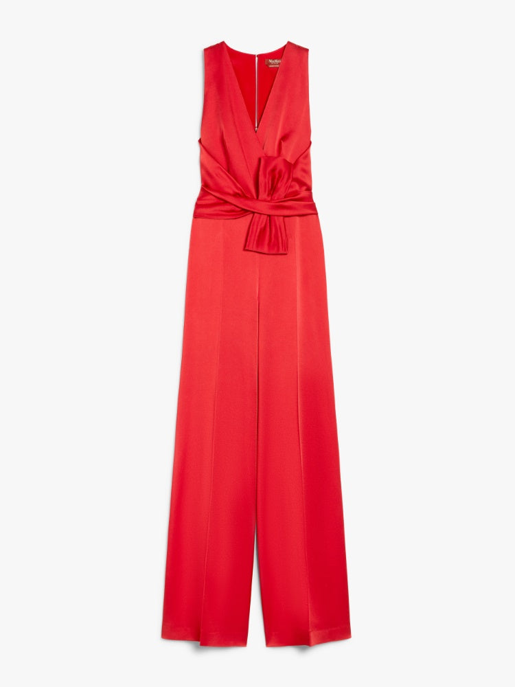 red sleeveless jumpsuit in cady