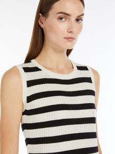 white & black Rib-knit top