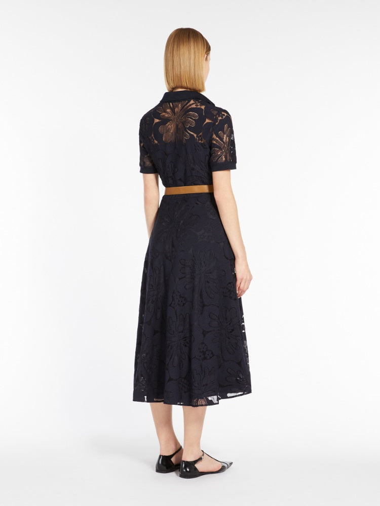 navy Lace polo shirt dress