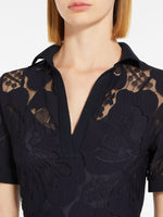 Load image into Gallery viewer, navy Lace polo shirt dress
