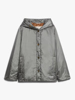 Load image into Gallery viewer, medium grey padded hooded coat
