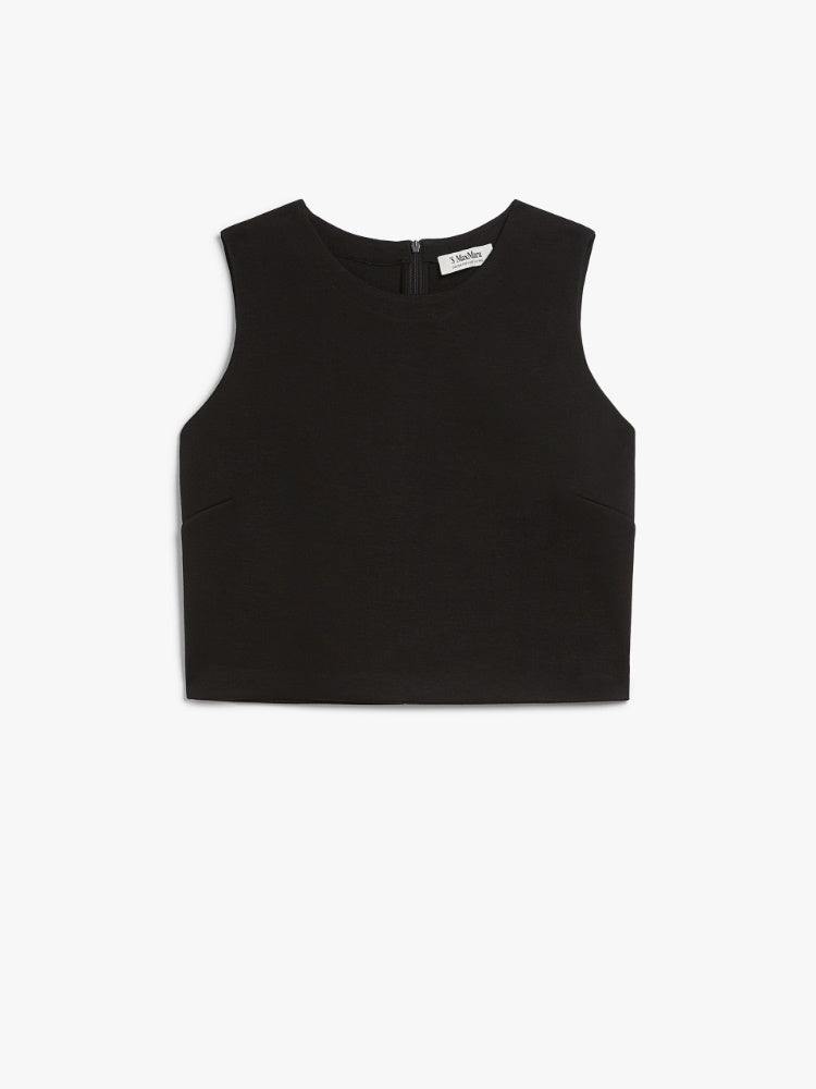 black crop top in scuba jersey