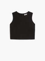 Load image into Gallery viewer, black crop top in scuba jersey
