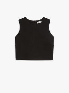 black crop top in scuba jersey