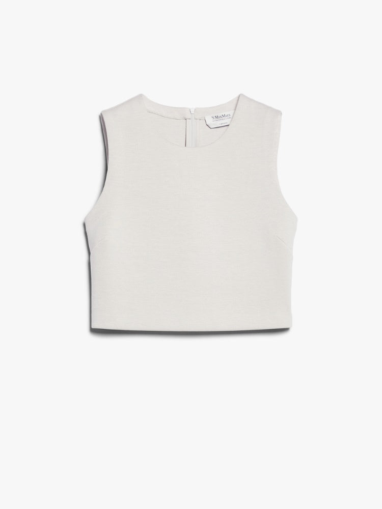 ecru crop top in scuba jersey