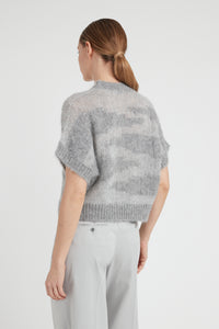 fog gray tricot knit sweater