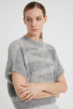 Load image into Gallery viewer, fog gray tricot knit sweater
