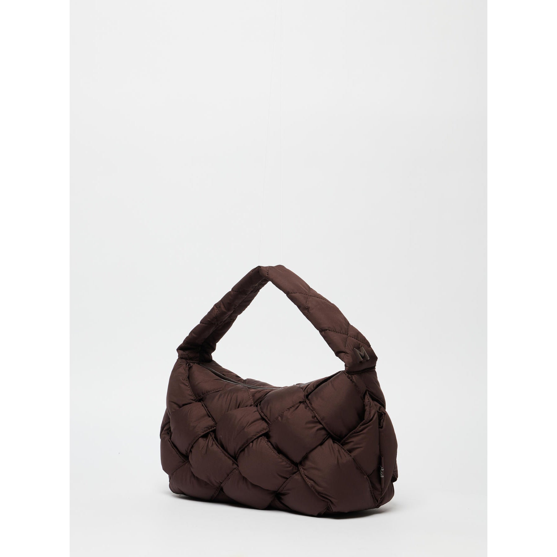 dark brown woven bag