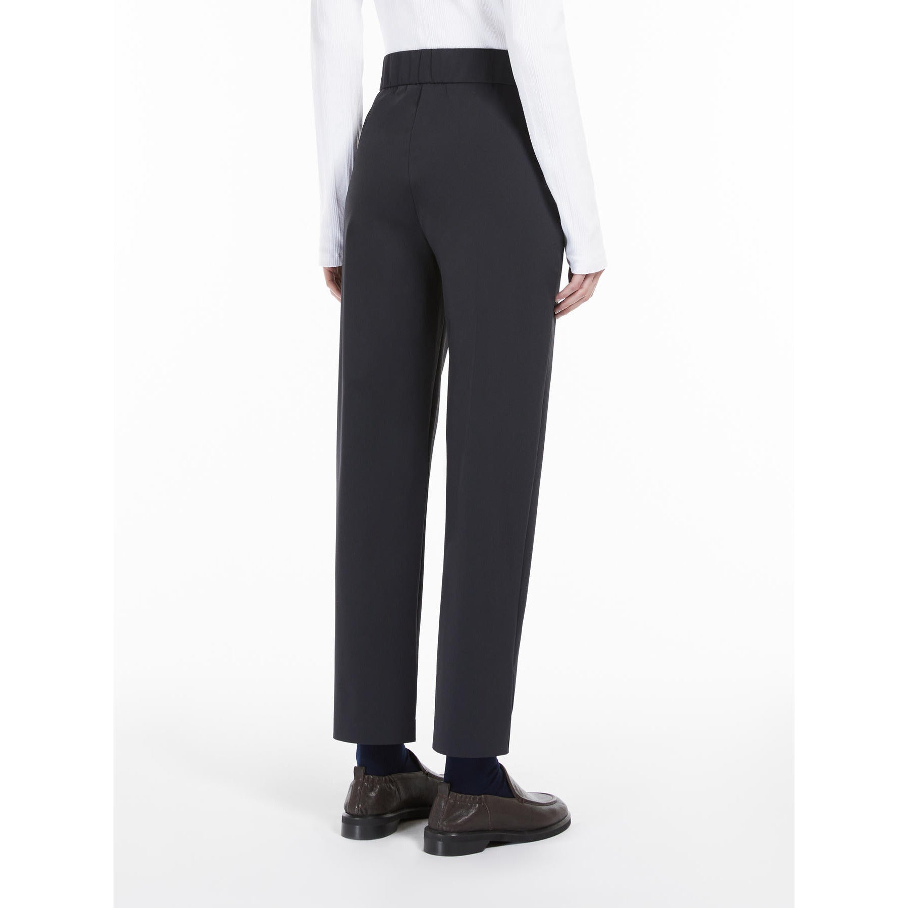 navy cigarette trousers