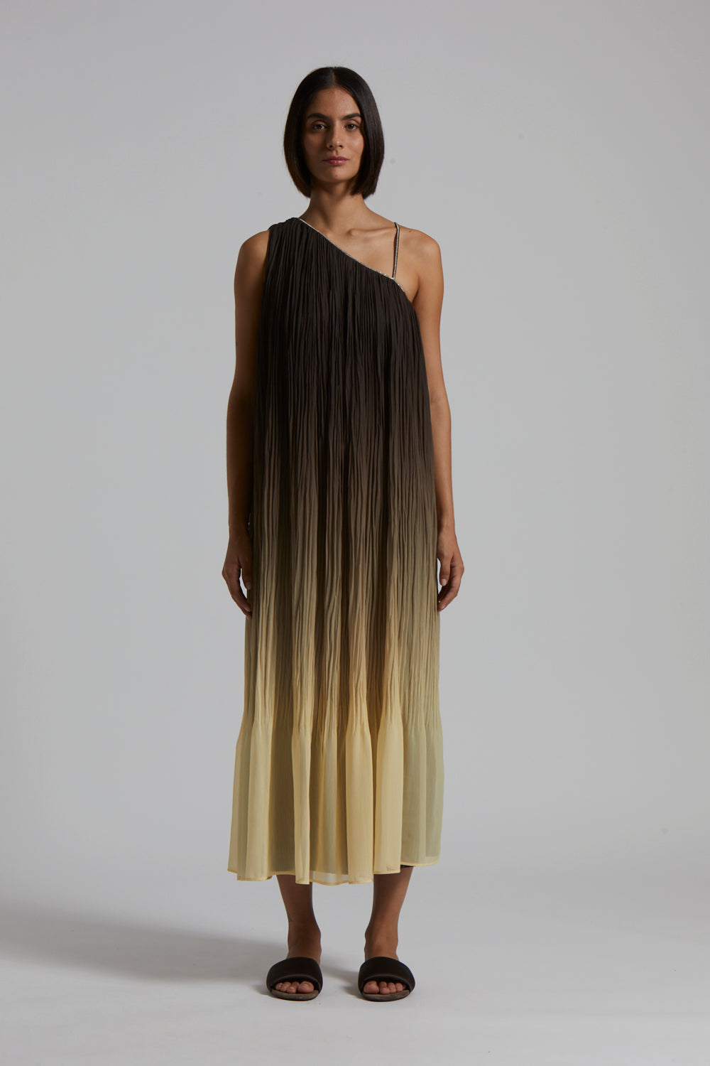 ebony Long one-shoulder dress