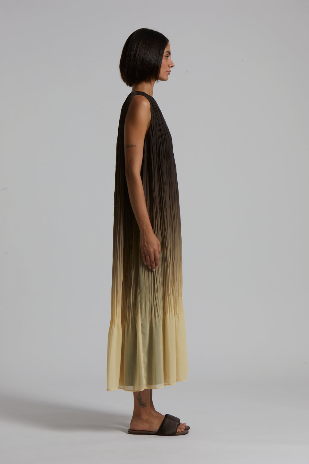 ebony Long one-shoulder dress