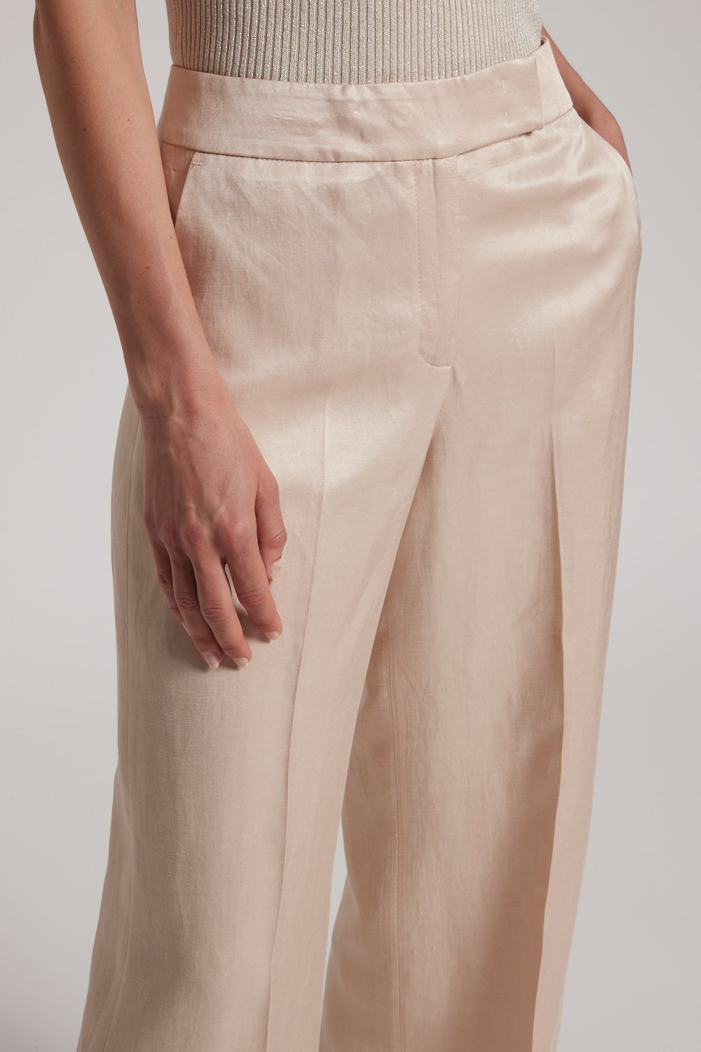 amber beige linen pants