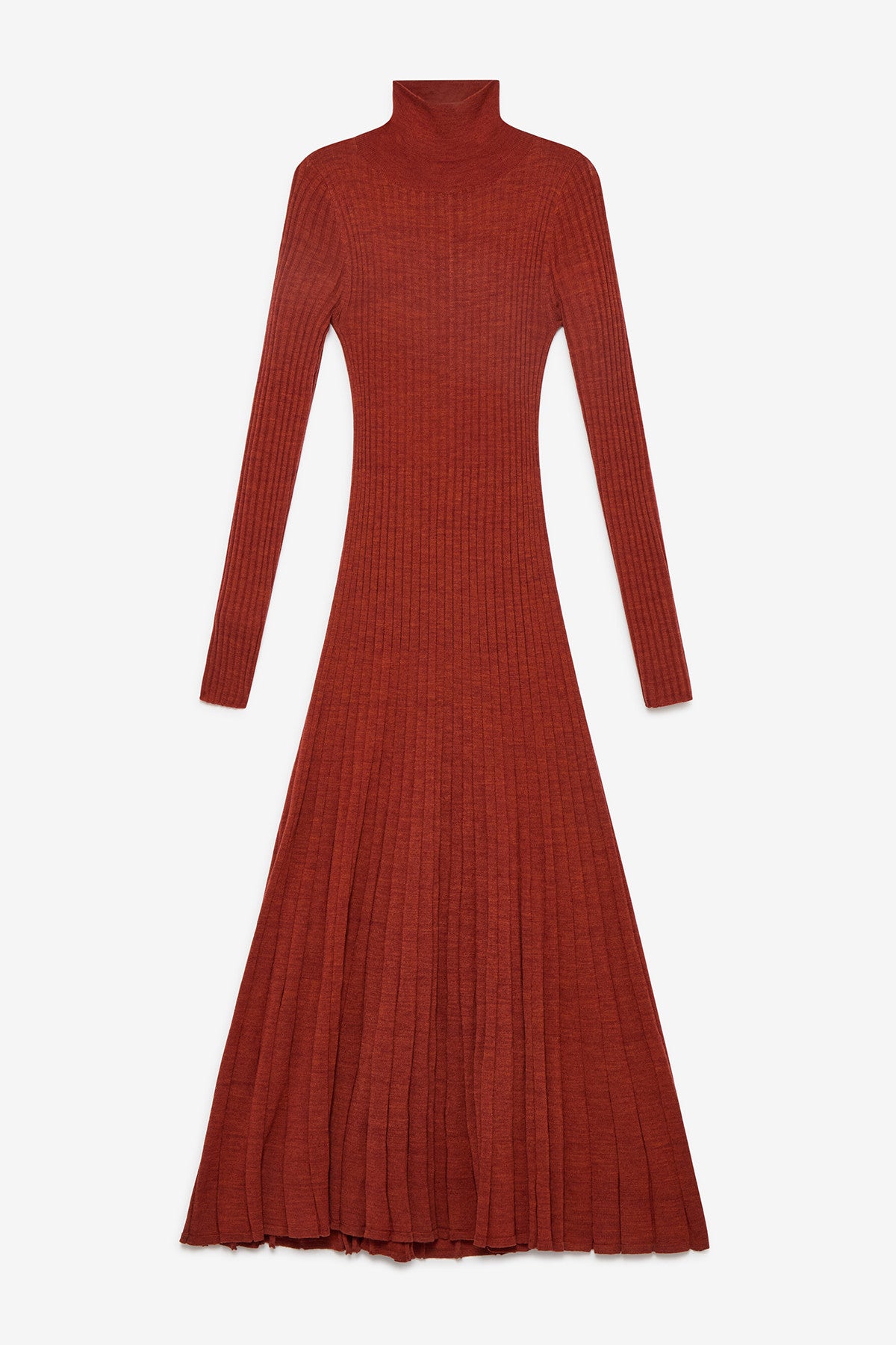 red merinos ribbed blend dress