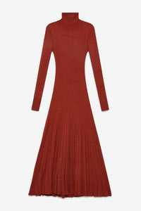 red merinos ribbed blend dress