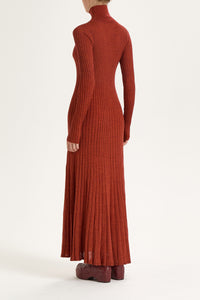 red merinos ribbed blend dress