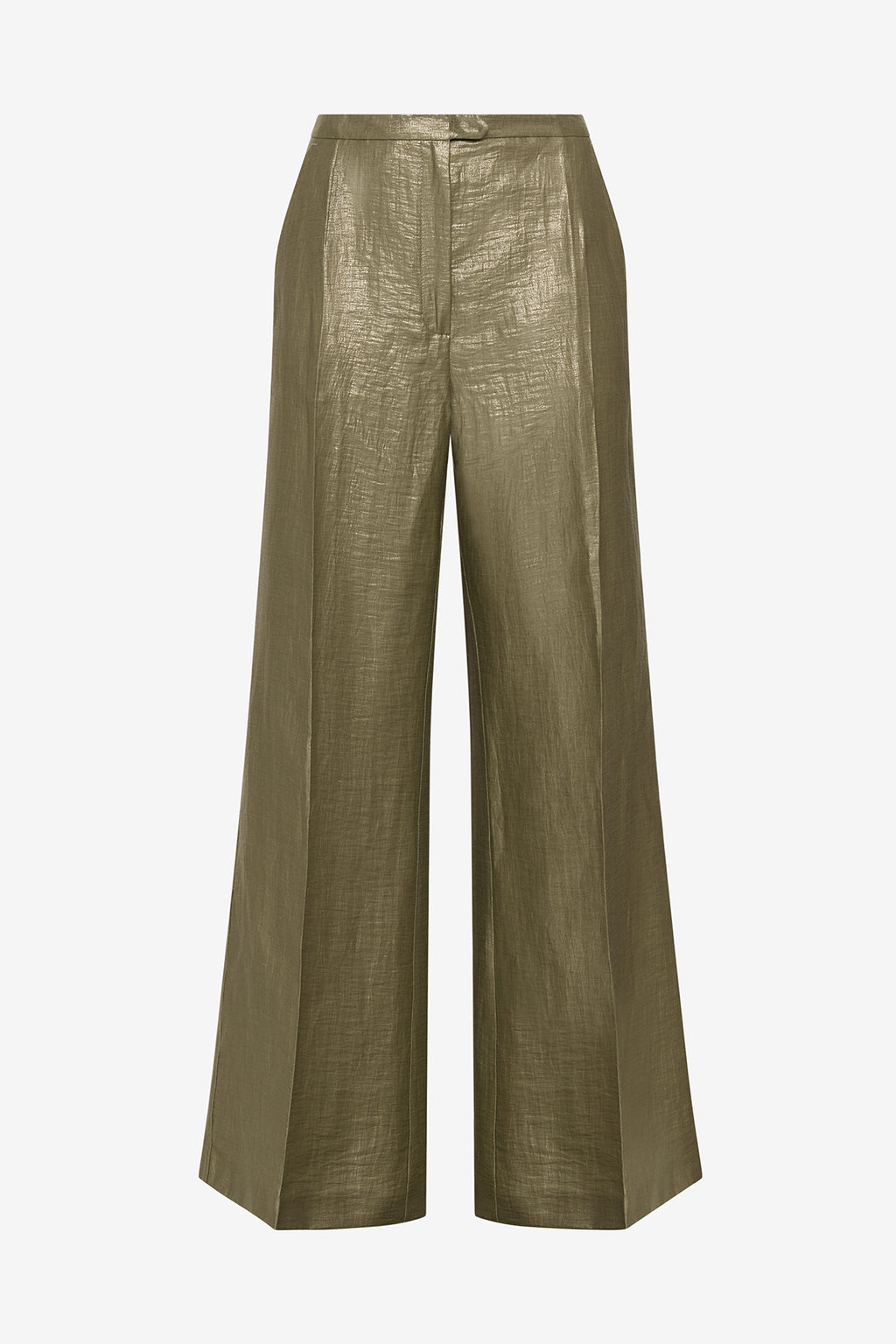 gold linen pants