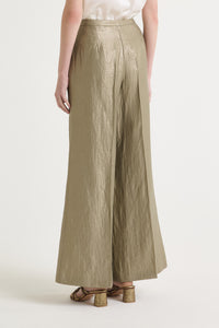 gold linen pants