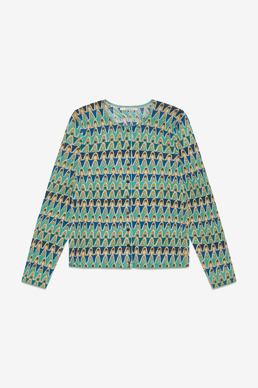 all-over printed cotton cardigan