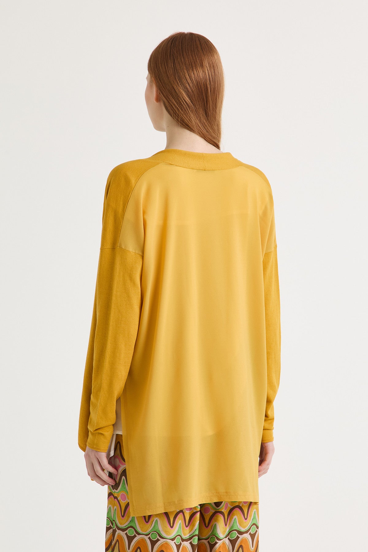 yellow modern look cardigan