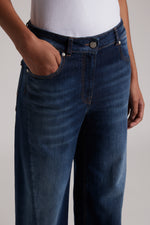 Load image into Gallery viewer, space blue denim pants
