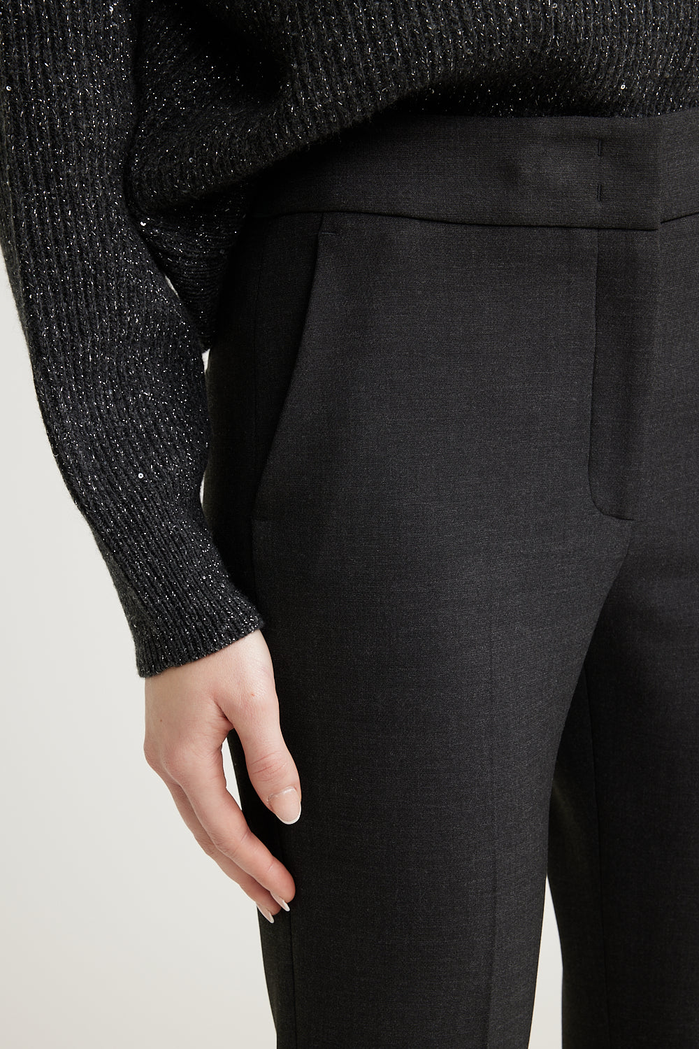 graphite Two-way stretch fabric trousers