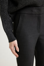 Carregar imagem no visualizador da galeria, graphite Two-way stretch fabric trousers
