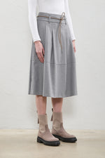 Load image into Gallery viewer, light grey midi skirt
