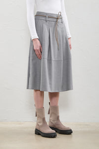 light grey midi skirt