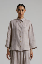 Load image into Gallery viewer, cappucino lightweight linen shirt
