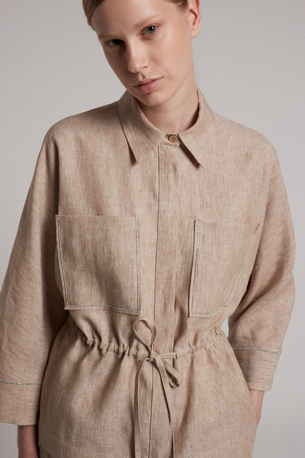 cappucino woman linen shirt