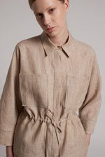 Load image into Gallery viewer, cappucino woman linen shirt
