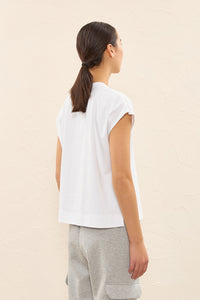 white cotton t-shirt with tricot