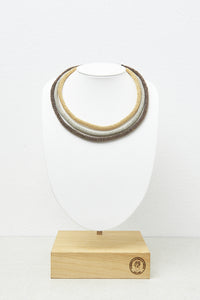 amber biege tubular choker necklace