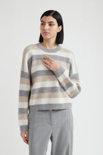 Load image into Gallery viewer, granite stripes pattern knitted sweater
