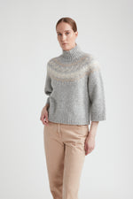 Load image into Gallery viewer, fog gray wool &amp; alpaca sweater
