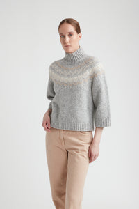 fog gray wool & alpaca sweater