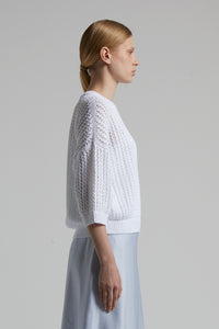 pure white knit sweater