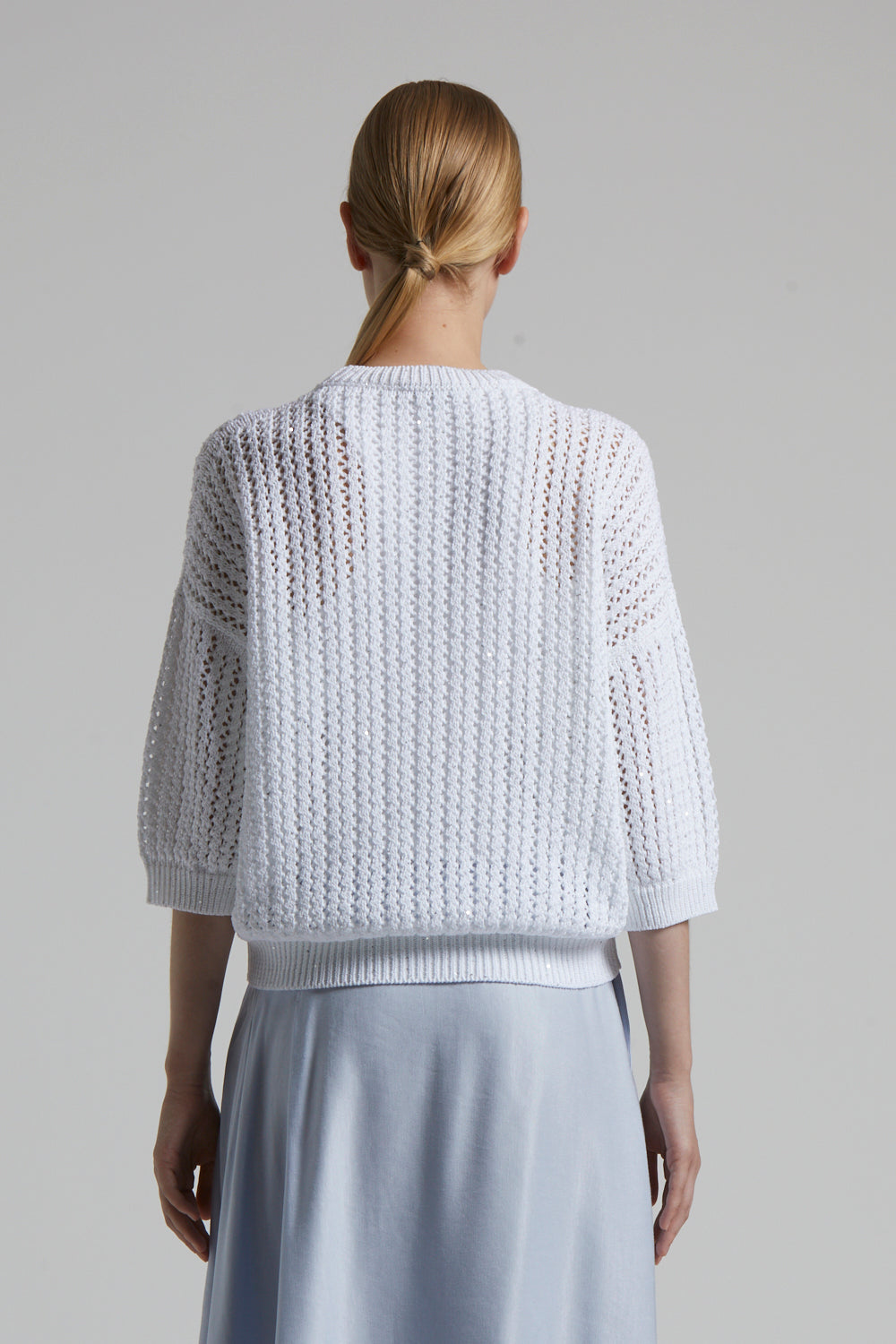 pure white knit sweater