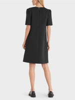 Load image into Gallery viewer, accentuated shoulder black dress
