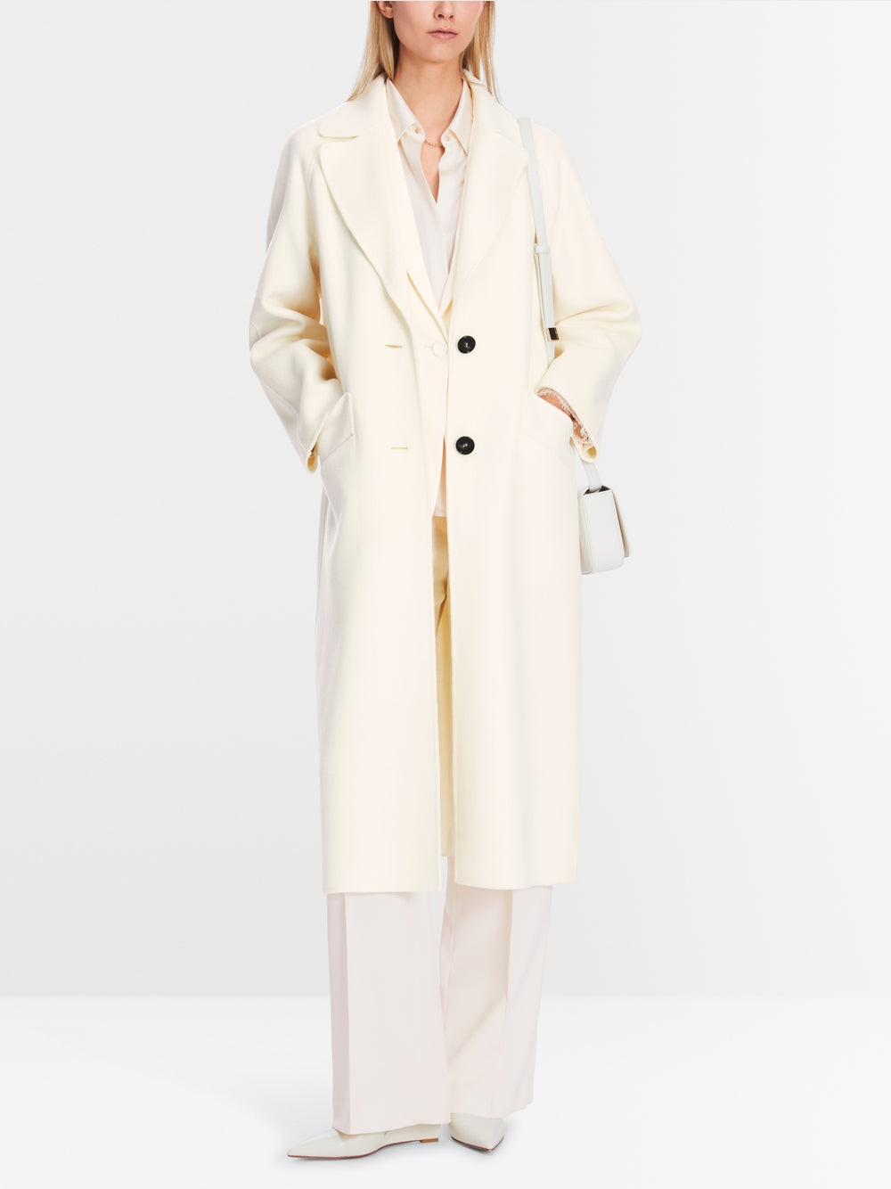 bright ecru wool coat