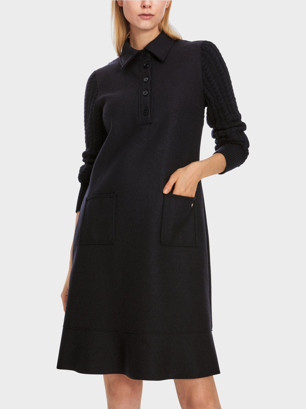 black virgin wool dress