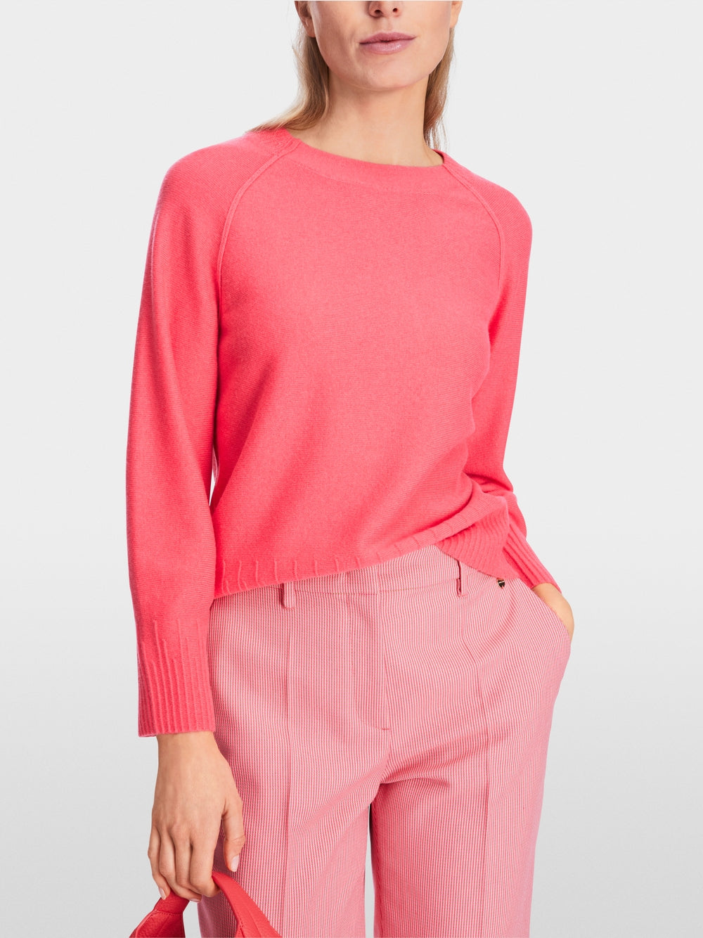 relaxed fit pink sweater