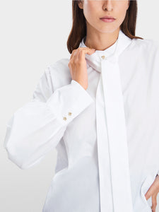 white oversized flap blouse