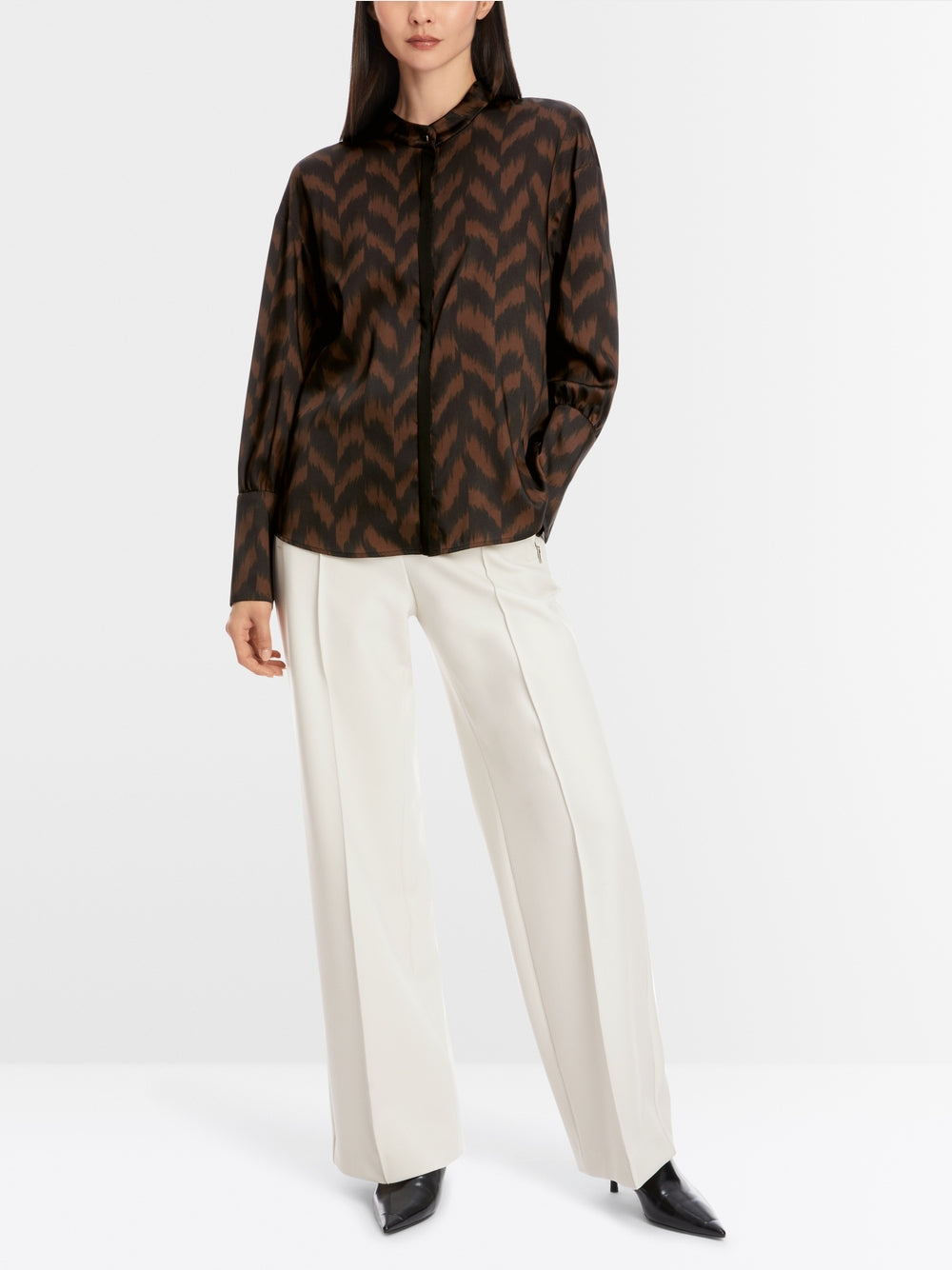 deep wood herringbone blouse