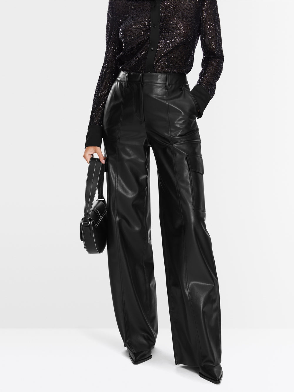 black leather trousers