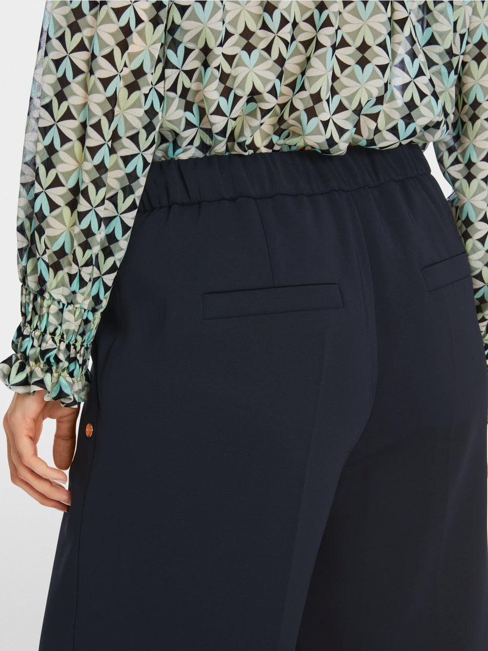 midnight blue wide trousers