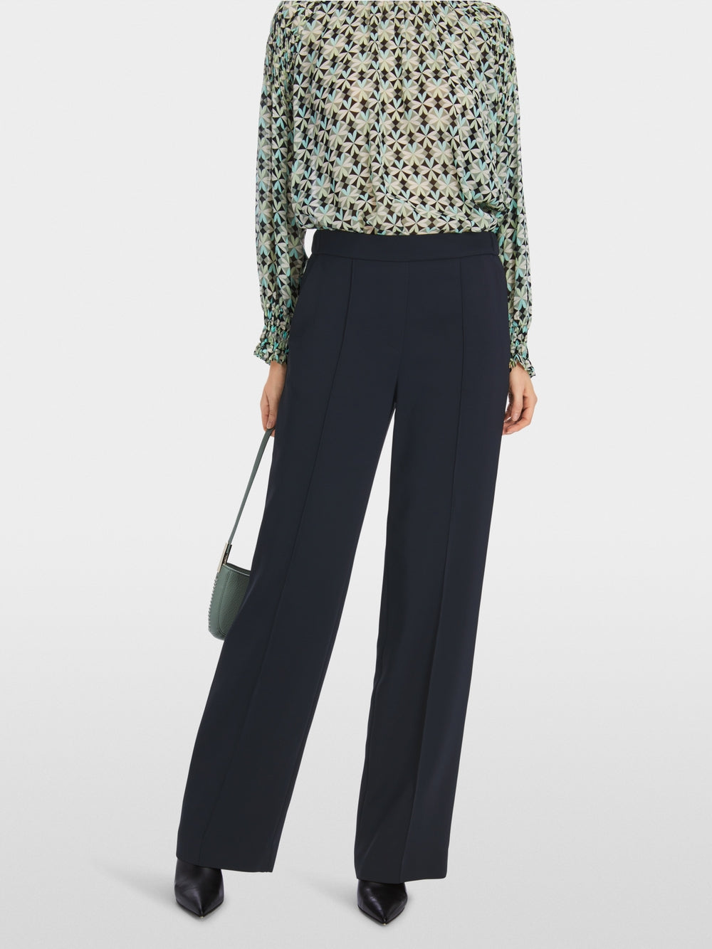 midnight blue wide trousers